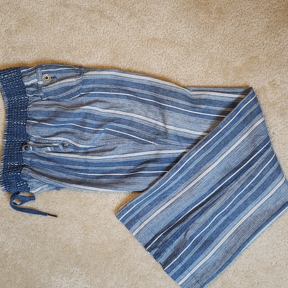 Rewash Linen Blend Stripe¹ Wide Leg Pants Sz M - Picture 6 of 14